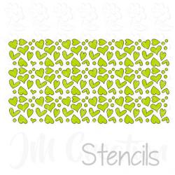 Stencil DIN lang - Herzen durcheinander